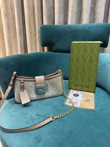 Gucci Padlock Beige Small Shoulder Bag With OG Box & Dust Bag 88278 Beige