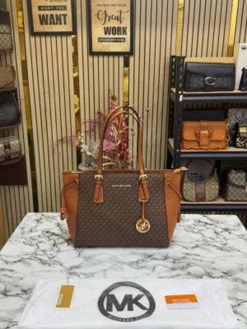Michael Kors Voyager Leather Satchel Brown