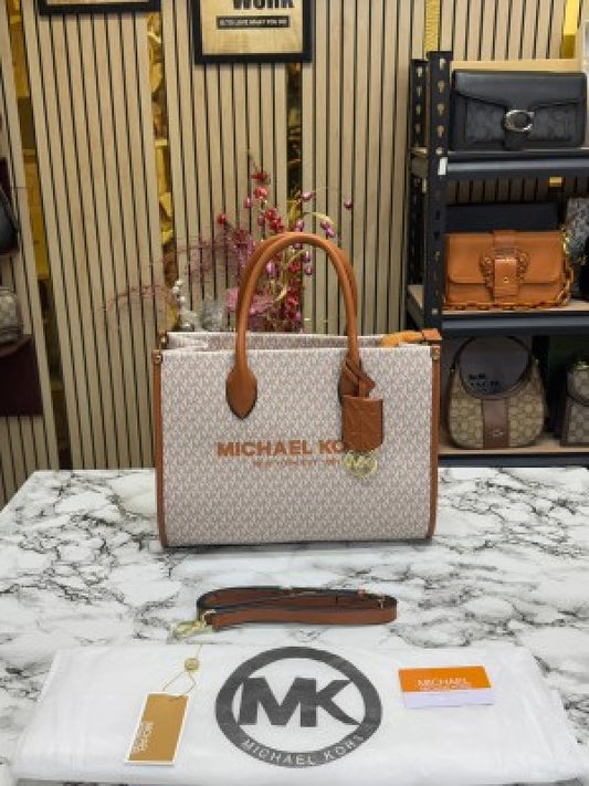 Michael_Kors Mirella Tote Bag Beige Brown