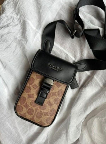 Coach Racer Phone Crossbody Bag Brown