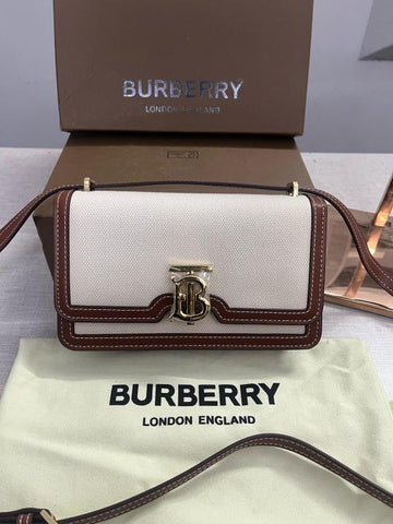 Burberry Horseferry Road Sling Bag With OG Box & Dust Bag & 2 Belts (Cloth Brown 80689141)