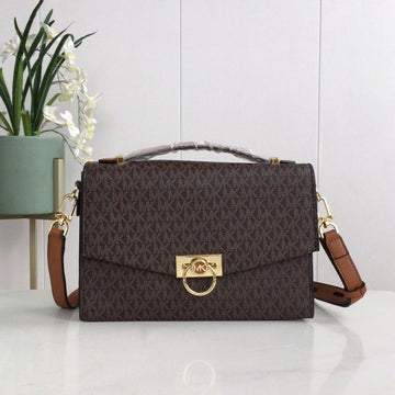 Michael Kors Hendrix Logo Cross-Body Bag Coffee Brown