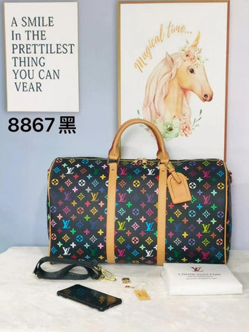 Louis Vuitton Keepall Bandoulire 50 LV Multicolor Duffle With Dust Bag (8867)