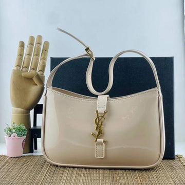 Ysl Saint Laurent Hobo Apricot Leather Shoulder Bag
