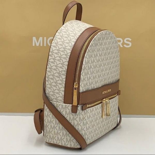 Michael Kors Kenly Backpack With Dust Bag Beige Brown 908