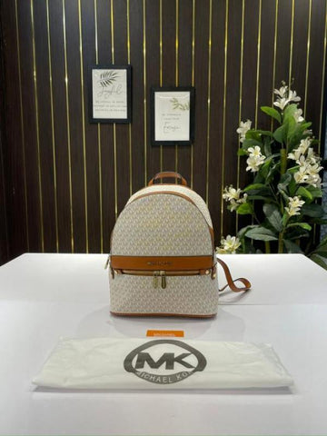 Michael Kors Kenly Backpack With Dust Bag Beige Brown 908