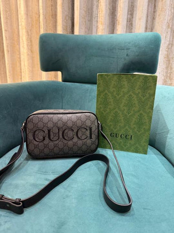 Gucci Unisex Shoulder Bag with Logo Grey Messenger With OG Box & Dust Bag 768391