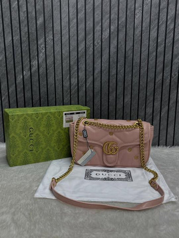 Gucci GG Marmont Pink Shoulder Bag With OG Box & Dust Bag Pink 1733