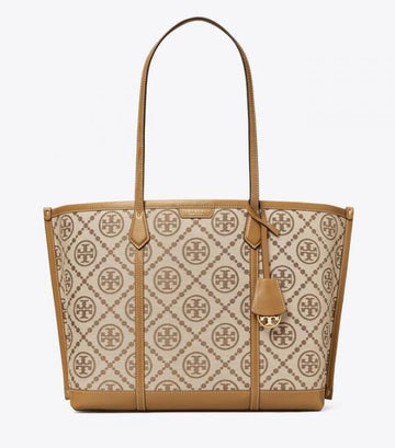 Tory Burch Big Tote Jacquard Signature Brown