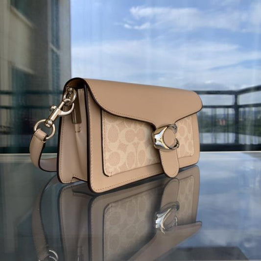 Coach Tabby Shoulder Bag 26 Apricot Print Leather Dual Strap