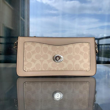 Coach Tabby Shoulder Bag 26 Apricot Print Leather Dual Strap
