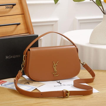 Ysl Saint Laurent Leather Shoulder Bag Brown