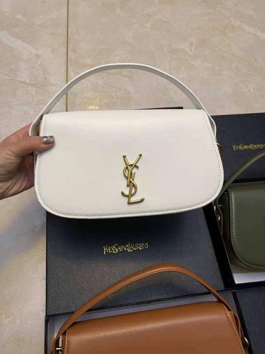 Ysl Saint Laurent Leather Shoulder Bag White