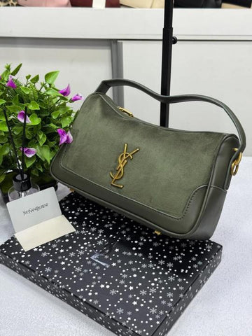 Ysl Saint Laurent Jamie Ponchon Suede & Leather Bag