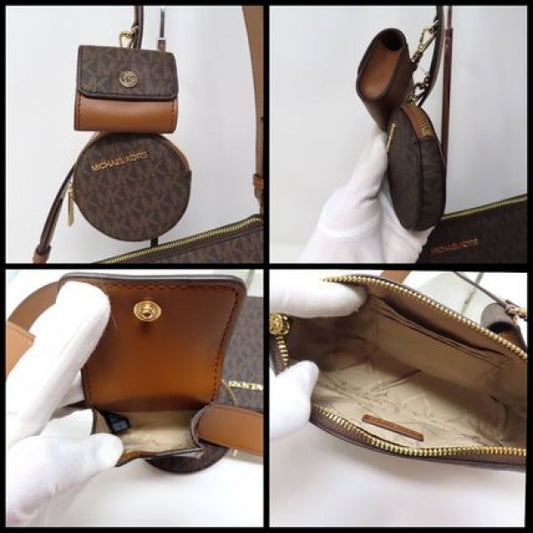 Michael Kors MK Jet Set Crossbody With Tech Accessories Coin Pouch & Ear Pod With Dust Bag (Coffee-Brown-M7021)