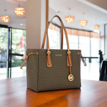 Michael Kors Voyager Coffee Brown Tote With Dust Cover (2616 Coffee Brown)