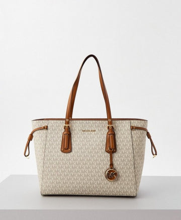 Michael Kors Voyager Beige Brown Tote With Dust Cover (2616 Beige Brown)