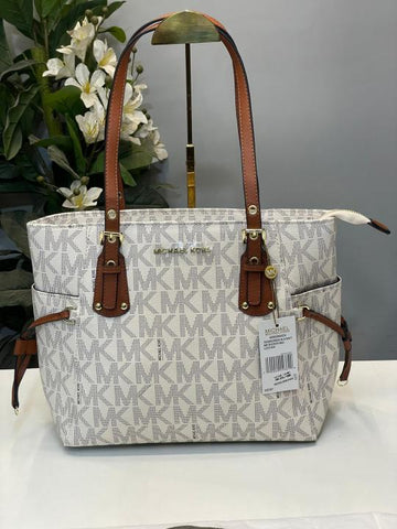 Michael Kors Voyager Tote Bag With Dust Bag (4616-Beige Brown)