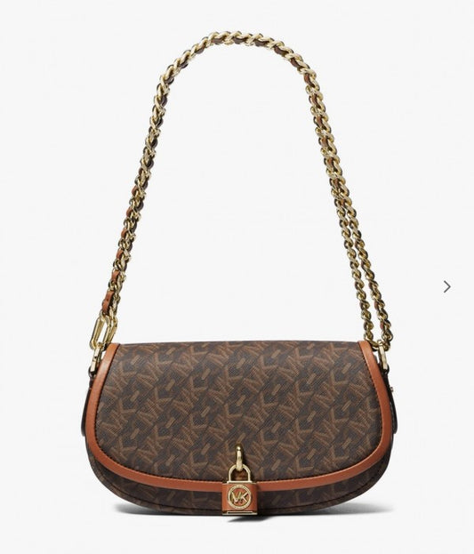 Michael Kors Small Mila Cross Body Bag With OG Box & Dust Bag Coffee Brown 20236