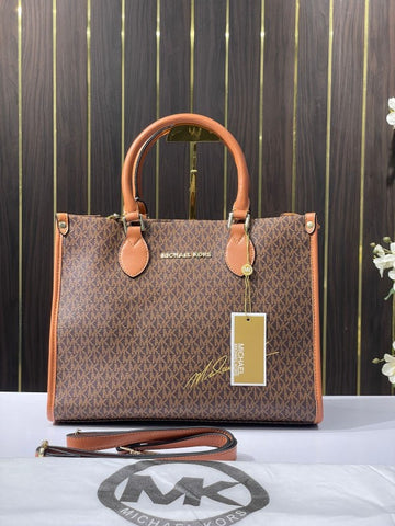 Michael Kors Signature Tote Bag With Dust Cover (10288-Coffee-Brown)