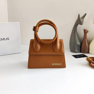 Jacquemus Le Chiquito Noeud Bag With OG Box Dust Bag & Extra Sling Belt (Ja02 - Brown)