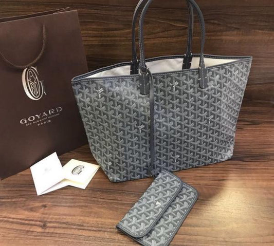 Goyard Saint Louis PM Tote Bag Grey With A Detachable Pouch