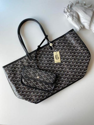 Goyard Saint Louis PM Tote Bag Black With A Detachable Pouch