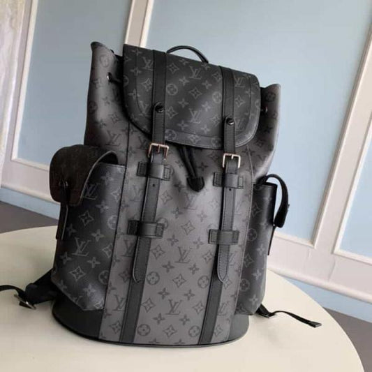 Louis Vuitton Christopher MM Backpack Monogram Eclipse Premium Leather Unisex 41379