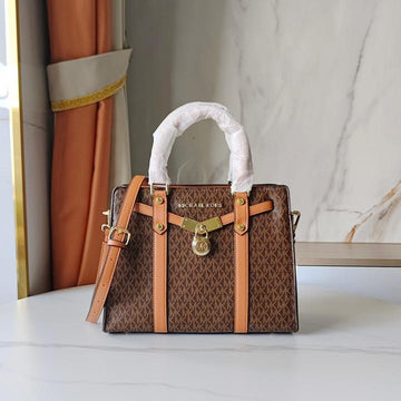 Michael Kors MK Nouveau Hamilton Large Satchel Bag With Dust Bag 1688 Coffee Brown