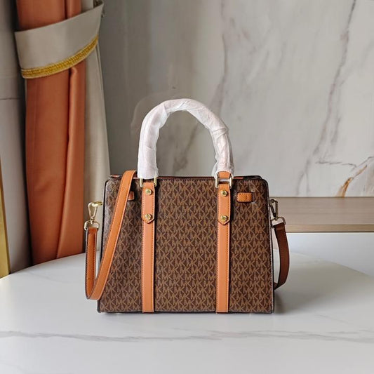 Michael Kors MK Nouveau Hamilton Large Satchel Bag With Dust Bag 1688 Coffee Brown