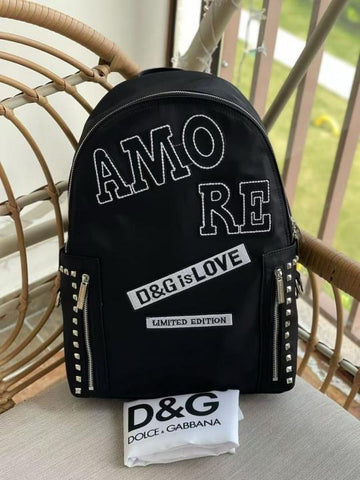 Dolce & Gabbana Nylon Black Stud Embroidery
