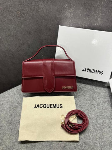 Jacquemus Le Grand Bambino Crossbody Bag With OG Box & Dust Cover Ja01 Wine