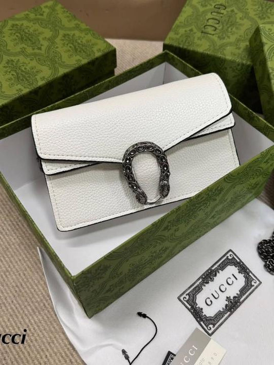Gucci Dionysus Mini Bag In White Leather With OG Box Dust Cover & Carry Bag White 476430