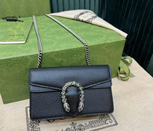 Gucci Dionysus Mini Bag In Black Leather With OG Box Dust Cover & Carry Bag Black 476430