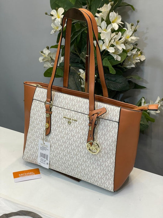Michael Kors Mk Suvillan Tote Bag With Dust Cover M23016 Beige Brown