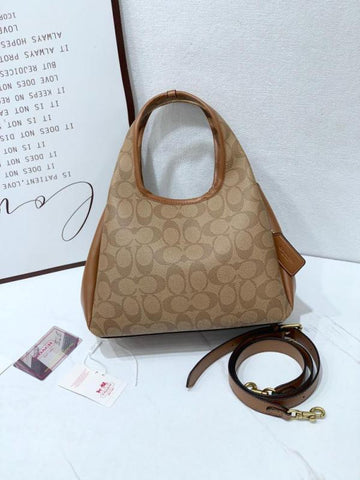 Coach Lana Shoulder Bag Old Flower Brown