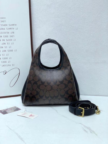 Coach Lana Shoulder Bag Old Flower Black