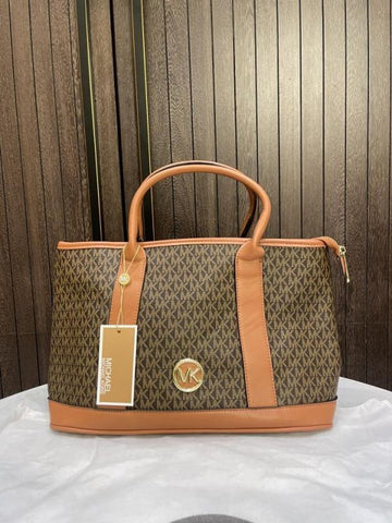 Michael Kors Luisa Medium Signature Logo Satchel Brown With Dust Cover Coffee Brown 100825