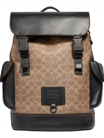 Coach Apricot-Black Rivington ColorBlock Unisex Backpack