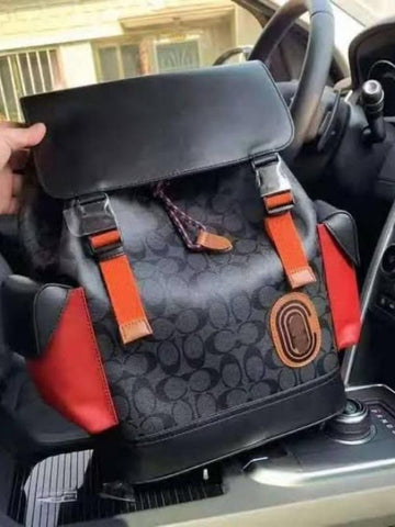 Coach Black-Red Rivington ColorBlock Unisex Backpack