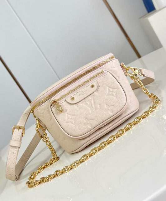 Louis Vuitton Mini Bumbag Monogram Empreinte Embossed Beige With OG Box & Dust Bag M82208