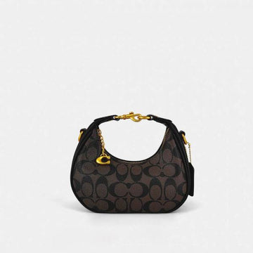 Coach Small Jonie 22 Half-Moon Leather Shoulder Bag Black