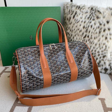 Goyard Barrel 40 Sports Bag Black and Brown