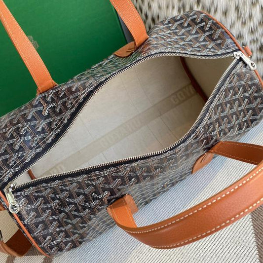 Goyard Barrel 40 Sports Bag Black and Brown