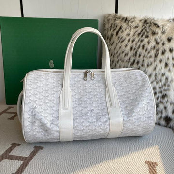 Goyard Barrel 40 Sports Bag White