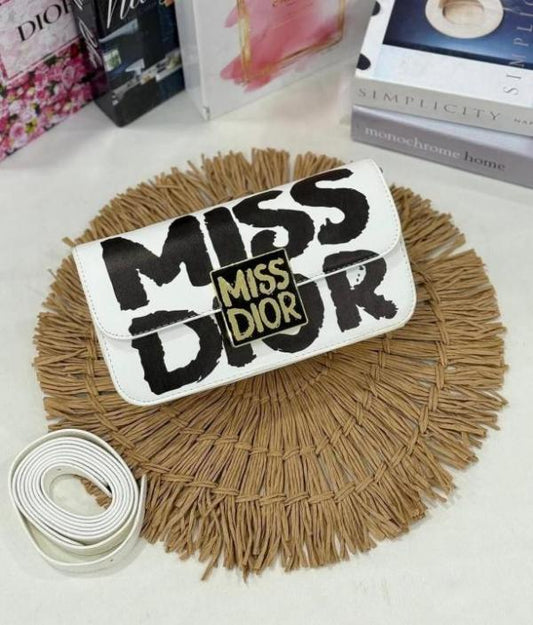 Miss Dior 2025 White Dior Flap Shoulderbag 2belts