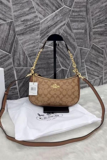 Coach Teri Apricot Brown Shoulder Bag