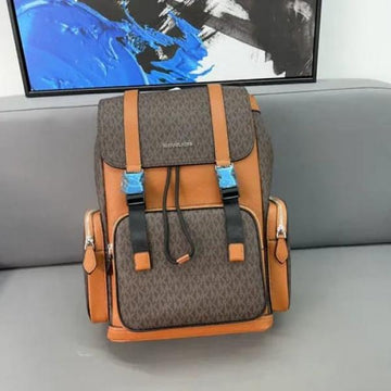 Michael Kors Outlet Unisex Brown Two-Tone High Quality Leather Backpack With Dust Cover 379301 Brown Leather