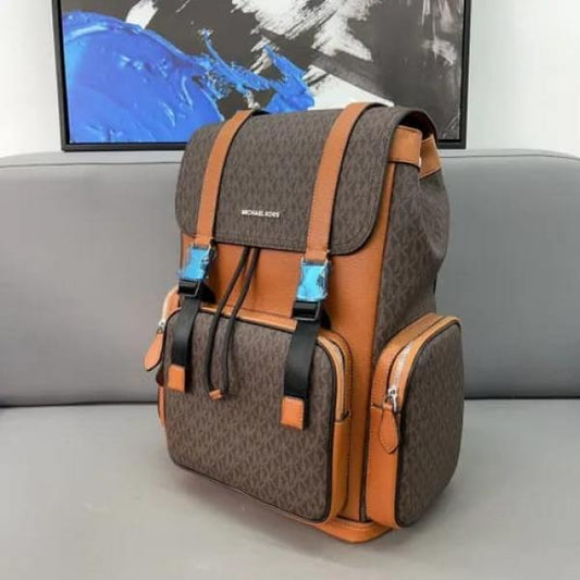 Michael Kors Outlet Unisex Brown Two-Tone High Quality Leather Backpack With Dust Cover 379301 Brown Leather