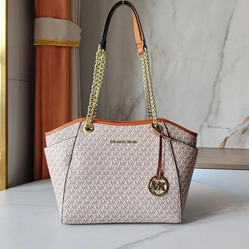 Michael Kors Jet Set Travel Chain Shoulder Tote Bag Witch Dust Bag (70199-Beige)